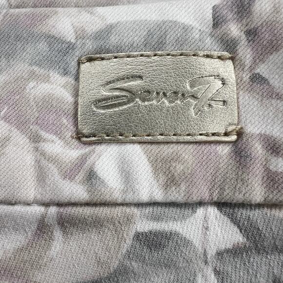 Seven7 Tummyless High Rise Skinny Pastel Floral Jeans Cream Pink Gray Size 10 - Picture 9 of 15
